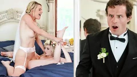 The groom catches the wifey tribbing a all girl