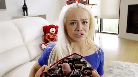 He surprises his light-haired stepsister with a freaky bounty