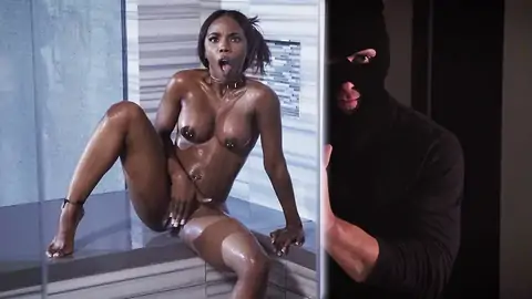 Dark-hued with pierced puffies is caught by a thief