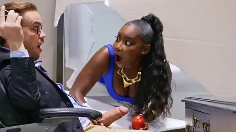 Stuck in a wall while a BWC humps the dark-hued from behind