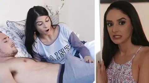 The COUGAR is spying on the teenage giving a deep throat