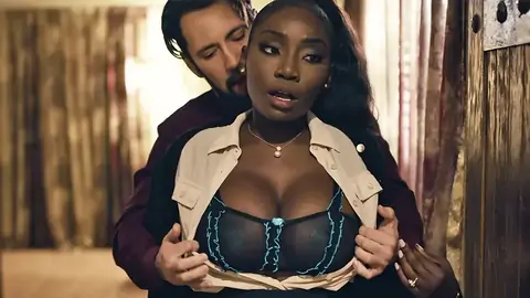 Squashing real estate agent's large boobs to make a deal