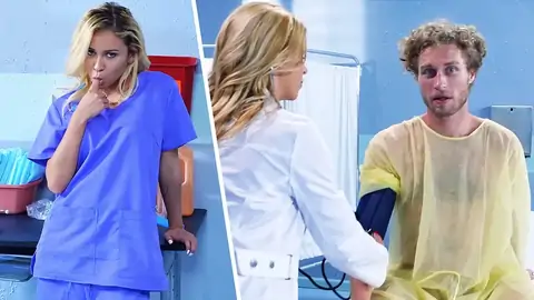 The COUGAR is surprised while a teen is giving a arm-job