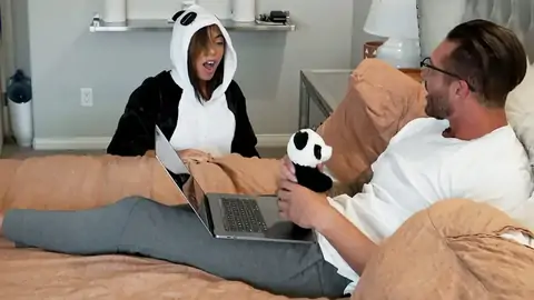 Ample man sausage for a supah-super-cute teen that cosplays as a panda