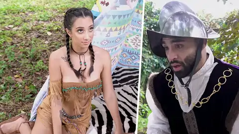 Outdoors nail-out for a nymph cosplaying as an Indian