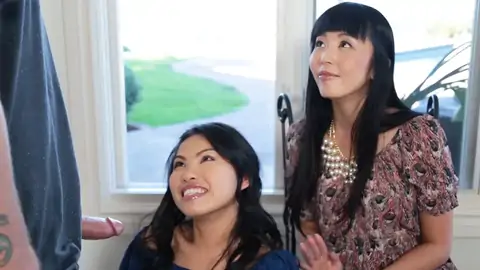 Chinese is watching while her daughter-in-law-in-law-in-law gives a arm-job