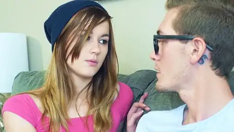 The light-haired teenager is measuring the jism-pump of her beau