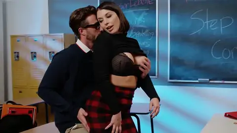 Naughty professor has drill-a-thon in the standing doggy-style posture