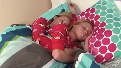 Sumptuous POINT OF VIEW palm-job by diminutive stepdaughters in pajamas